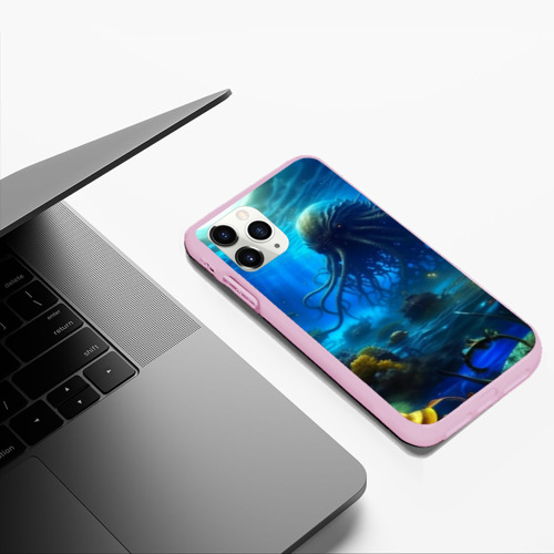 Чехол для iPhone 11 Pro Max матовый Ктулху в океане, цвет розовый - фото 5