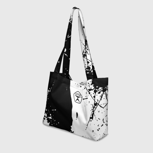 Пляжная сумка 3D СССР знак качества - брызги чёрно-белые - фото 3