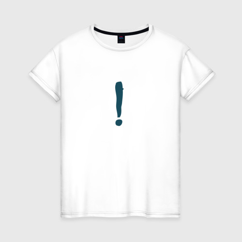 Женская футболка хлопок Восклицательный знак, цвет белый