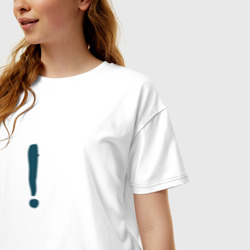 Женская футболка хлопок Oversize Восклицательный знак - фото 2