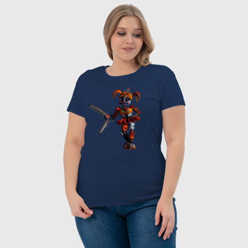 Женская футболка хлопок Разрушенная Бейби, цвет темно-синий - фото 6