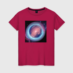 Женская футболка хлопок Планета из космоса