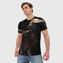 Мужская футболка 3D Хищник шрам - фото 2