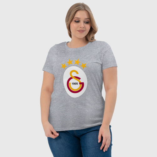 Женская футболка хлопок Galatasaray fc sport, цвет меланж - фото 6