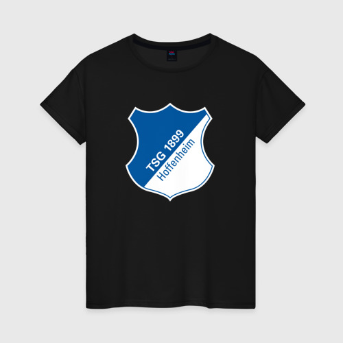 Женская футболка хлопок Hoffenheim fc germany, цвет черный