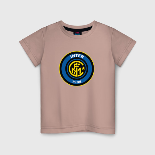 Детская футболка хлопок Inter sport fc, цвет пыльно-розовый