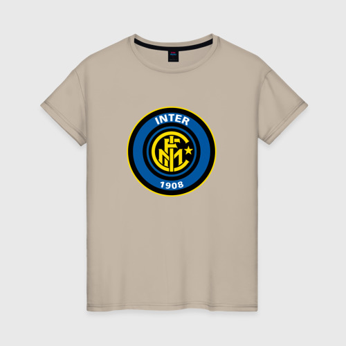 Женская футболка хлопок Inter sport fc, цвет миндальный