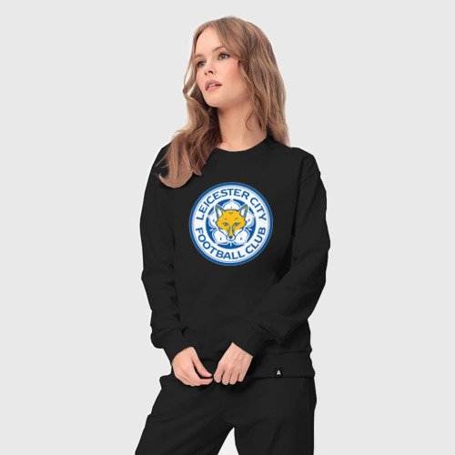 Женский костюм хлопок Leicester city fc, цвет черный - фото 5