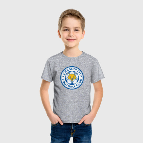 Детская футболка хлопок с принтом Leicester city fc, фото на моделе #1