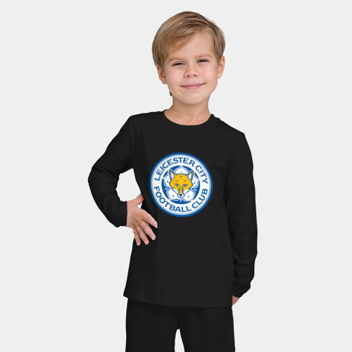 Детская пижама с лонгсливом хлопок Leicester city fc, цвет черный - фото 3