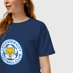 Женская футболка хлопок Oversize Leicester city fc - фото 2