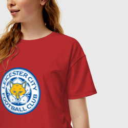 Женская футболка хлопок Oversize Leicester city fc - фото 2