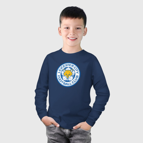 Детский лонгслив хлопок Leicester city fc, цвет темно-синий - фото 3