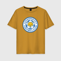 Женская футболка хлопок Oversize Leicester city fc