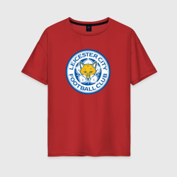 Женская футболка хлопок Oversize Leicester city fc