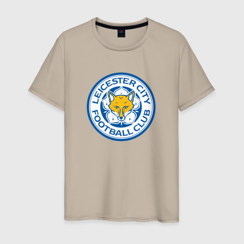 Мужская футболка хлопок Leicester city fc, цвет миндальный