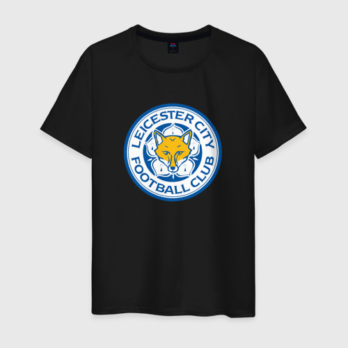 Мужская футболка хлопок Leicester city fc, цвет черный