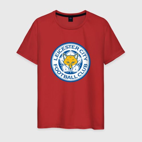 Мужская футболка хлопок Leicester city fc, цвет красный
