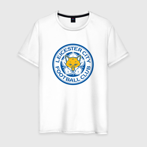 Мужская футболка из хлопка с принтом Leicester city fc, вид спереди №1