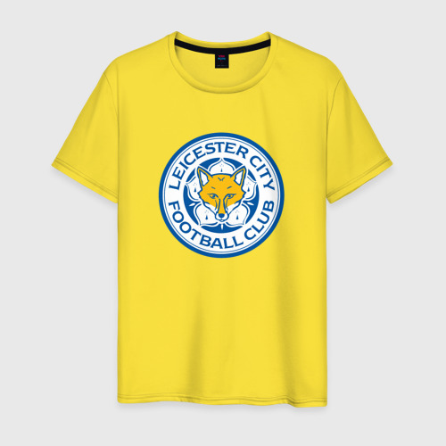 Мужская футболка хлопок Leicester city fc, цвет желтый