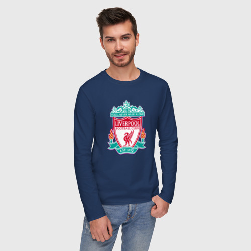 Мужской лонгслив хлопок Liverpool fc sport collection, цвет темно-синий - фото 3