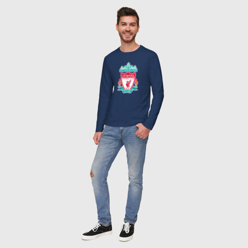 Мужской лонгслив хлопок Liverpool fc sport collection, цвет темно-синий - фото 5