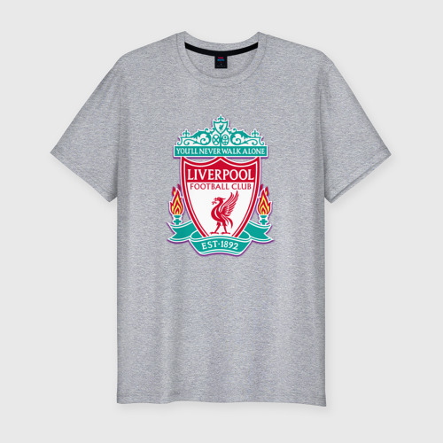 Мужская футболка хлопок Slim Liverpool fc sport collection, цвет меланж