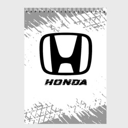 Скетчбук Honda speed на светлом фоне со следами шин