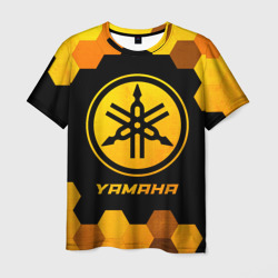Мужская футболка 3D Yamaha - gold gradient