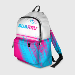 Рюкзак 3D Subaru neon gradient style: символ сверху