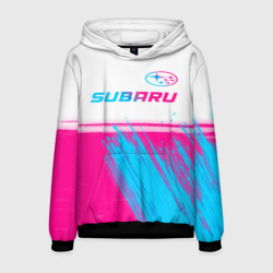 Мужская толстовка 3D Subaru neon gradient style: символ сверху