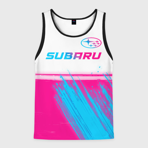 Мужская майка 3D Subaru neon gradient style: символ сверху, цвет 3D печать