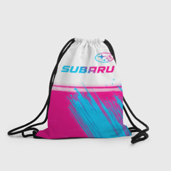 Рюкзак-мешок 3D Subaru neon gradient style: символ сверху
