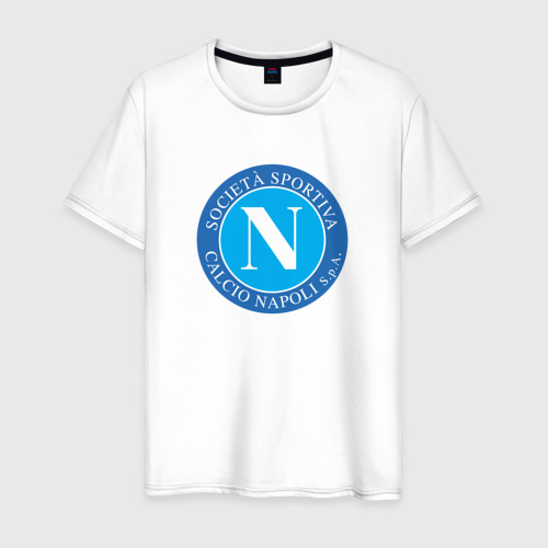 Мужская футболка хлопок Napoli fc sport, цвет белый