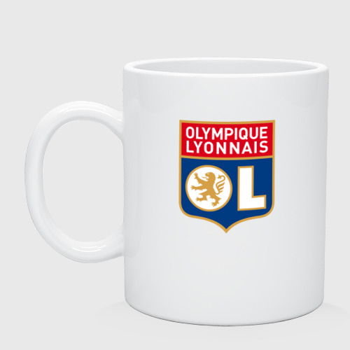 Кружка керамическая Olympique lyonnais fc, цвет белый