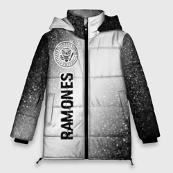 Женская зимняя куртка Oversize Ramones glitch на светлом фоне: по-вертикали
