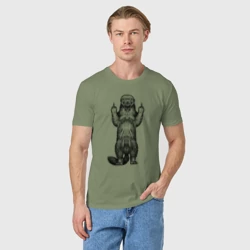 Мужская футболка хлопок Медоед приветливый - фото 2