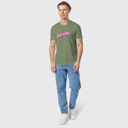 Мужская футболка хлопок с принтом Kenergy - в ретро стиле барби, вид сбоку #3