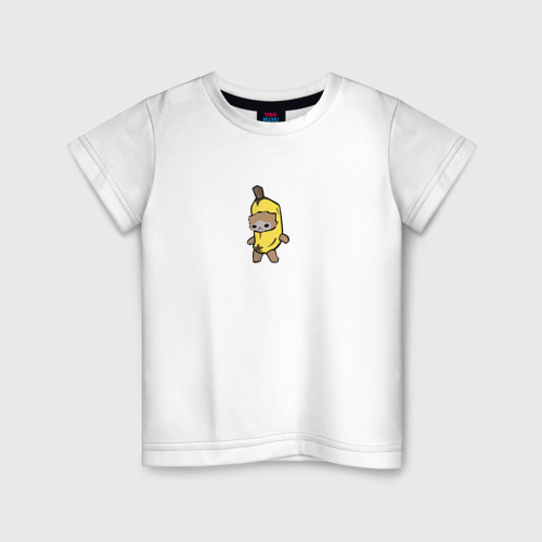 Детская футболка хлопок  Banana cat, цвет белый