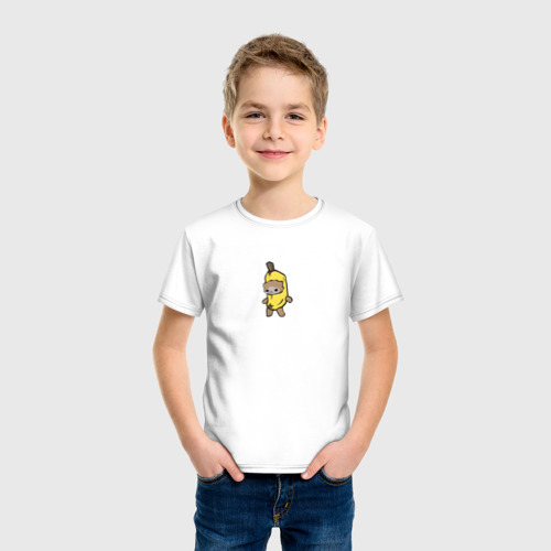 Детская футболка хлопок  Banana cat, цвет белый - фото 3
