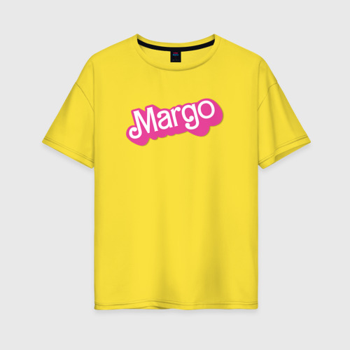 Женская футболка хлопок Oversize с принтом Margo - retro barbie style, вид спереди #2