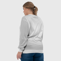 Свитшот с принтом Scp gray art для женщины, вид на модели сзади №3. Цвет основы: белый
