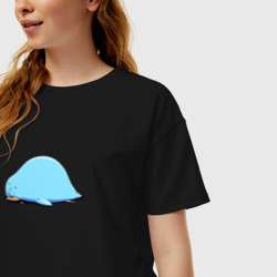 Женская футболка хлопок Oversize Морской котик спит - фото 2