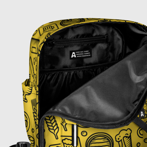 Женский рюкзак 3D с принтом Пиво и аксессуары - жёлтый, фото #5