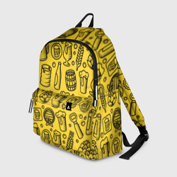Рюкзак 3D Пиво и аксессуары - жёлтый