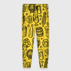 Женские брюки 3D Пиво и аксессуары - жёлтый