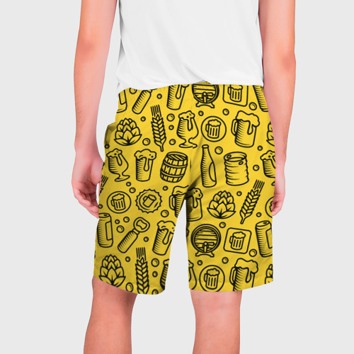 Мужские шорты 3D Пиво и аксессуары - жёлтый, цвет 3D печать - фото 2