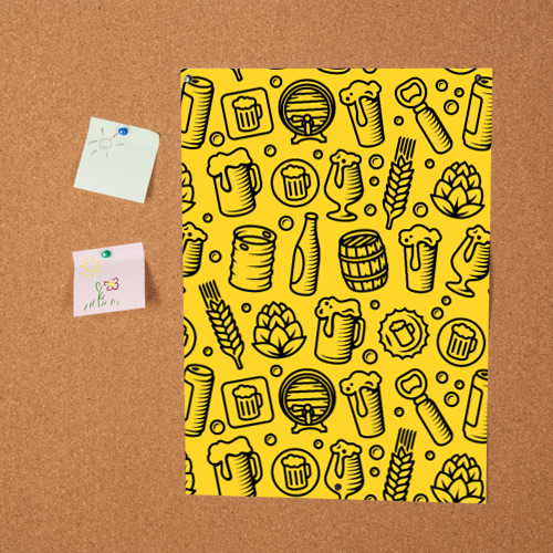 Постер Пиво и аксессуары - жёлтый - фото 2
