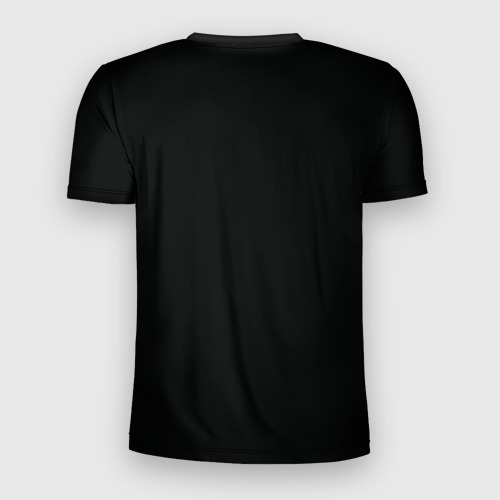 Мужская футболка 3D Slim с принтом Неоновая сова - тотемная птица, вид сзади #1