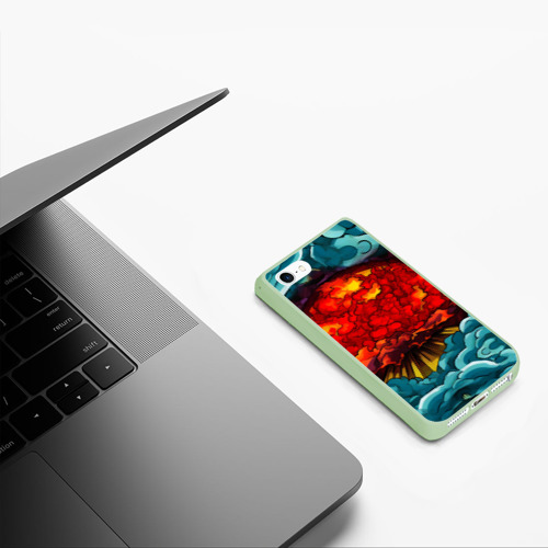 Чехол для iPhone 5/5S матовый Ядерный хаос в витраже, цвет салатовый - фото 5
